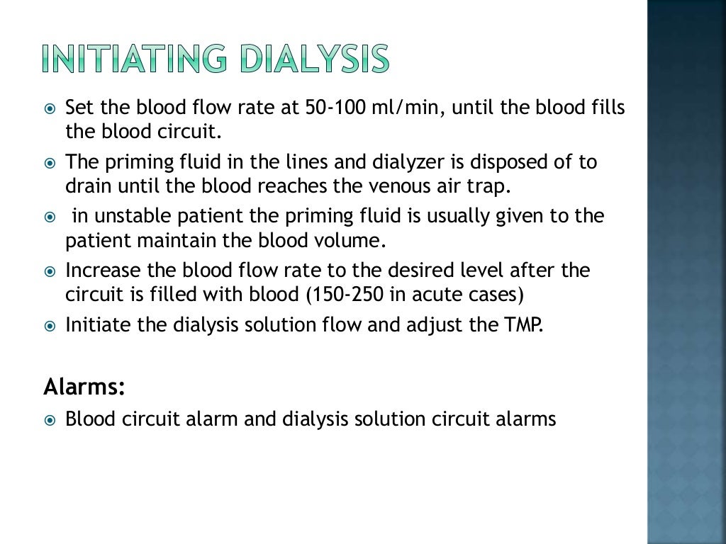 Hemodialysis procedure