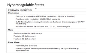 Hypercoagulable States
 