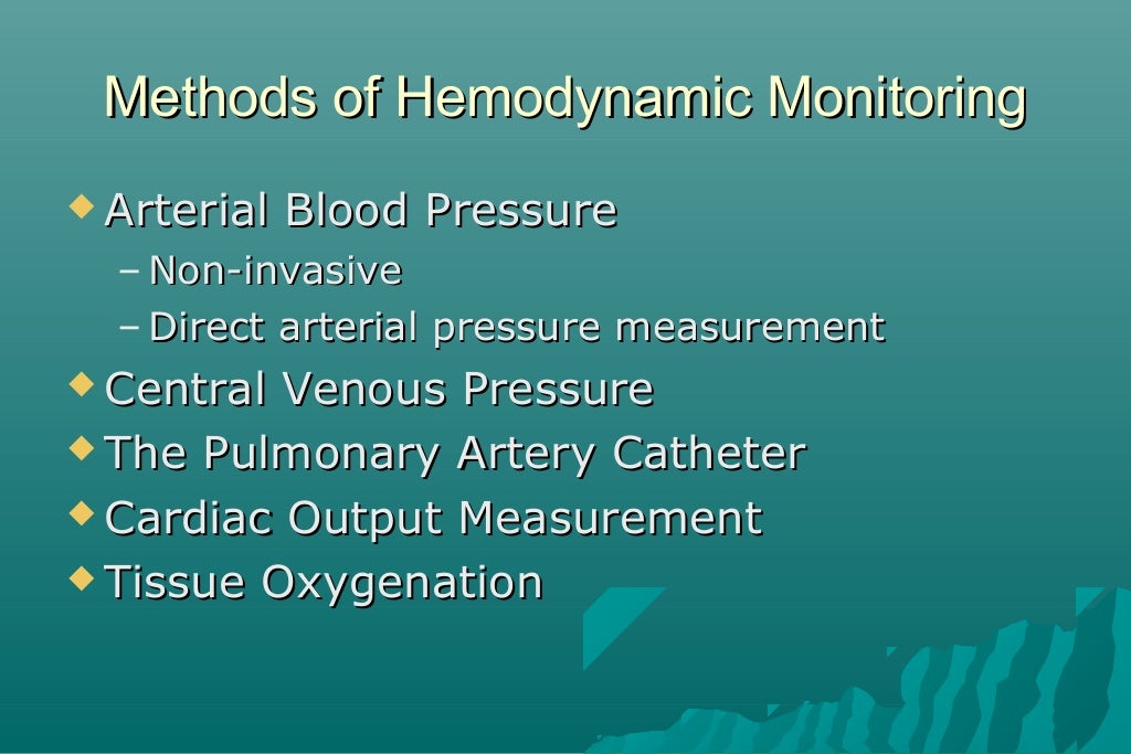 Hemodynamic monitoring