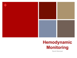 + 
Hemodynamic 
Monitoring 
Randi Weinzierl 
 