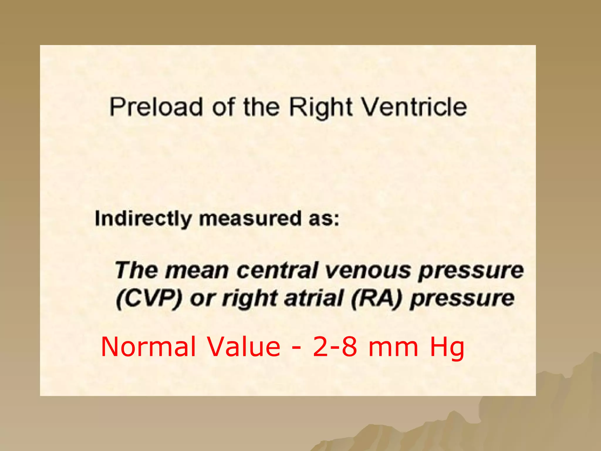 Normal Value - 2-8 mm Hg   