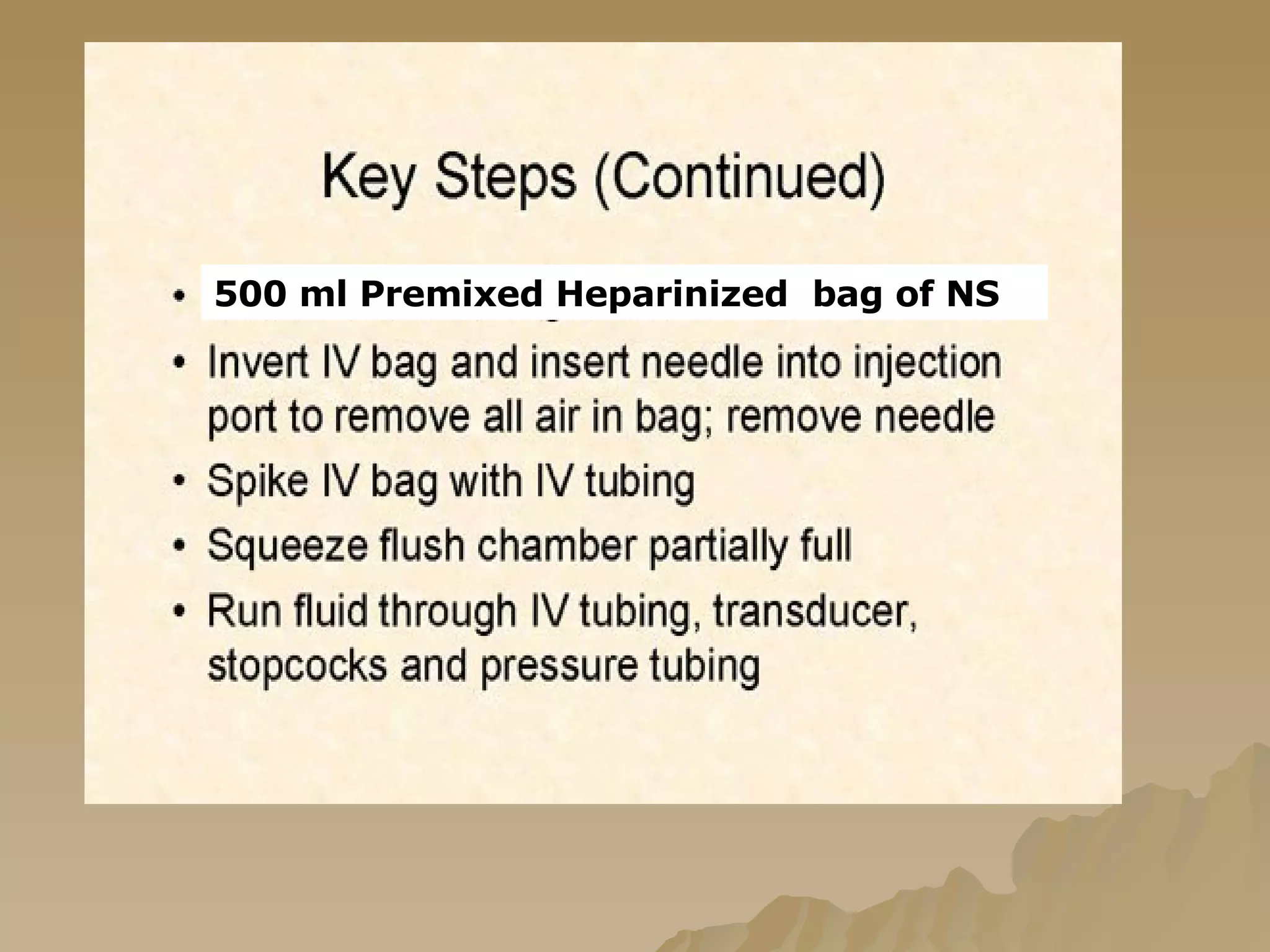 500 ml Premixed Heparinized  bag of NS 