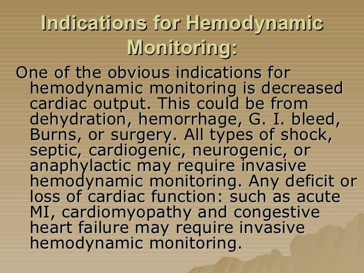 hemodynamics for dummies