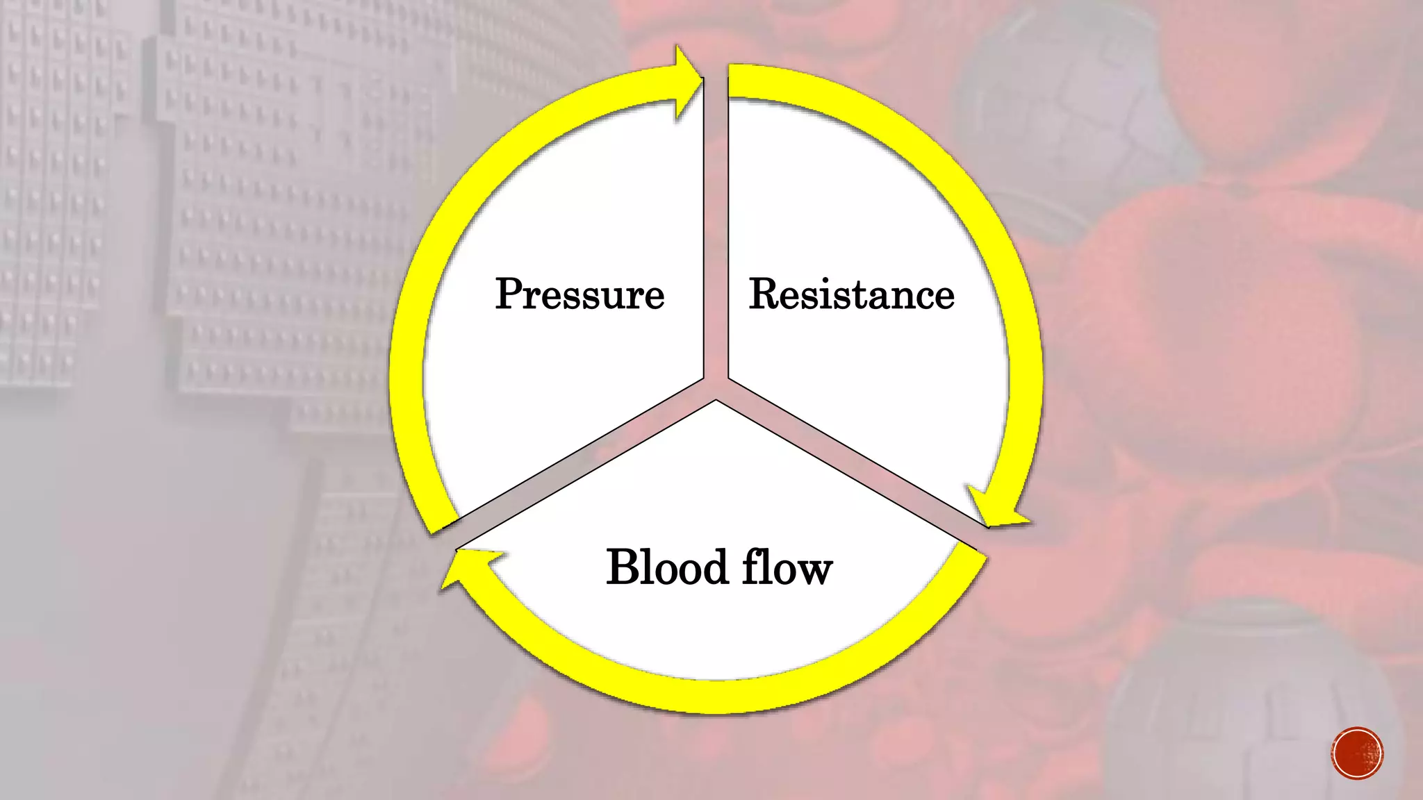 Resistance
Blood flow
Pressure
 