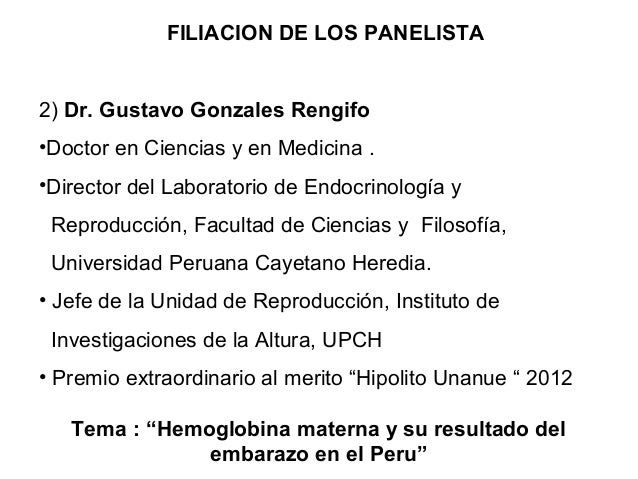 Hemoglobina materna y Resultado Materno Perinatal en el Perú Hemoglobina materna y Resultado Materno Perinatal en el Perú