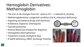 Chemistry of Hemoglobin, the miracle molecule that carries oxygen | PPTX