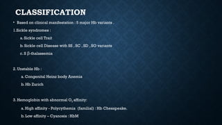 hemoglobinopathies its types and its ivestigation(biochemical basis ...