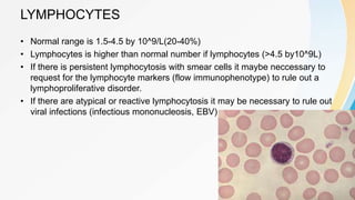 Lymphocytes Values HEMOGRAM slides to help with health care | PPTX