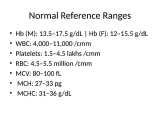 Normal Hem Hemogram and Its Interpretation.pptx..... | PPTX