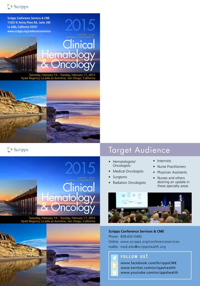 Scripps 35th Annual Conference Clinical Hematology & Oncology Brochure