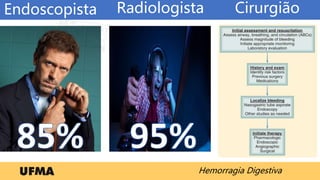 Hemorragia Digestiva
Endoscopista Radiologista Cirurgião
 