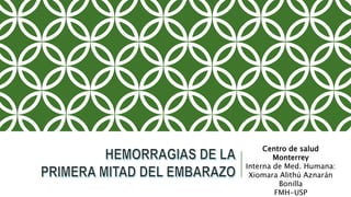 Centro de salud
Monterrey
Interna de Med. Humana:
Xiomara Alithú Aznarán
Bonilla
FMH-USP
 