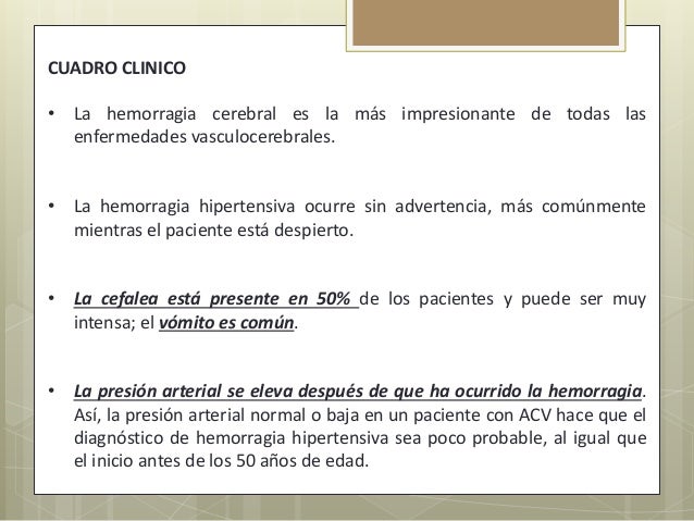 sintomas de hemorragia cerebral interna