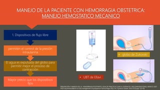 PREVENCIÓN Y MANEJO DE LA HEMORRAGIA POSTPARTO, GUIA DE PRACTICA CLINICA, EVIDENCIA Y RECOMENDACIONES, MEXICO 2021
FIGO re...