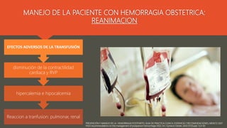 PREVENCIÓN Y MANEJO DE LA HEMORRAGIA POSTPARTO, GUIA DE PRACTICA CLINICA, EVIDENCIA Y RECOMENDACIONES, MEXICO 2021
FIGO re...