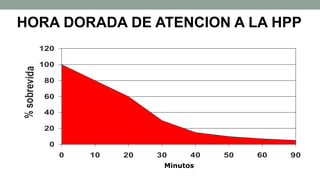 Minutos
0
20
40
60
80
100
120
0 10 20 30 40 50 60 90
HORA DORADA DE ATENCION A LA HPP
 