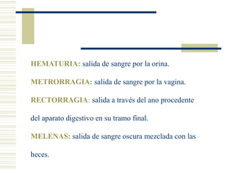 Capilares  Según su naturaleza:Externas.Internas.-Cavitarias-Intersticiales   Según su procedencia: ArterialesVenosasCapilares    Según su gravedad CLASIFICACIÓNExteriorizableNo exteriorizableLeveModeradaGraveMuy GraveMasiva-Mortal