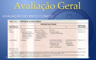 Avaliação Geral
AVALIAÇÃO DO RISCO CLÍNICO:
 