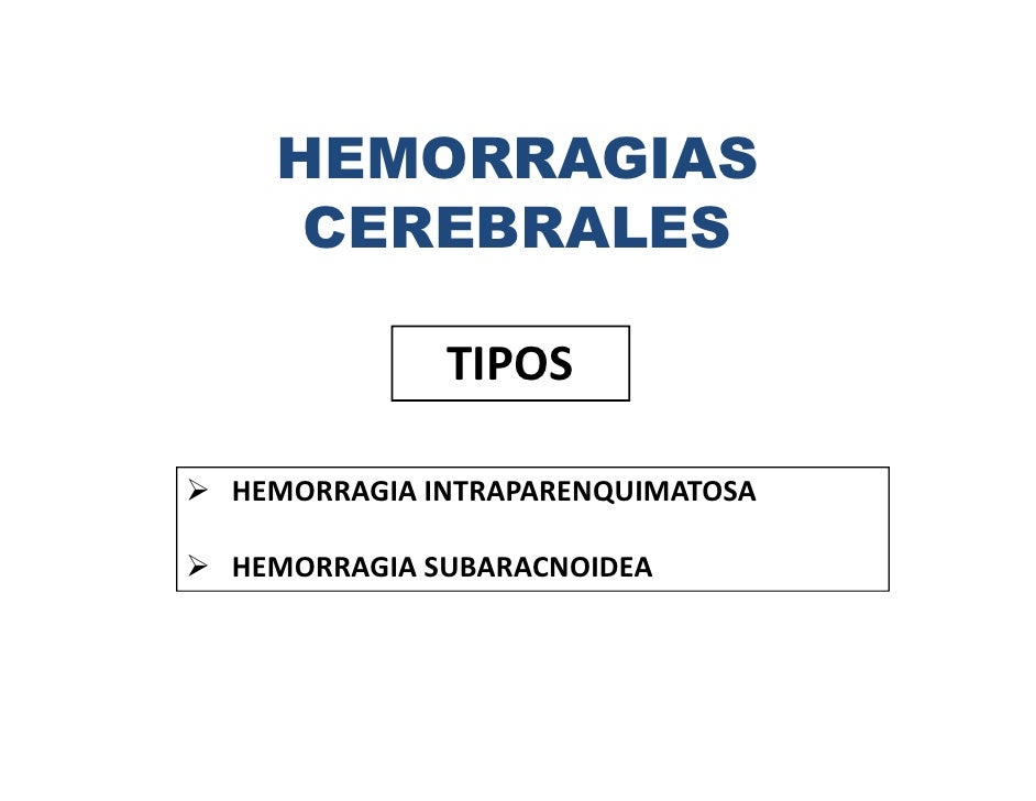 tipos de hemorragia cerebral pdf