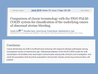 Hemorragia uterina anormal   2016