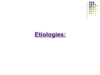Etiologies:
 