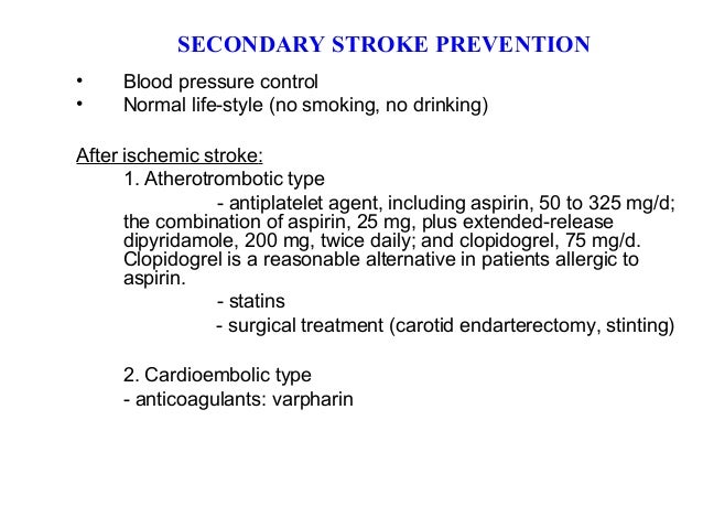 Antiplatelet hemorrhagic stroke
