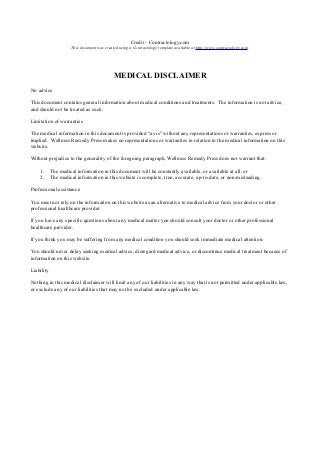 Credit - Contractology.com
This document was created using a Contractology template available at http://www.contractology....
