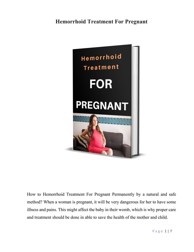 Hemorrhoid Treatment For Pregnant