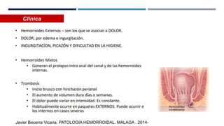 Clínica
Javier Becerra Vicaria. PATOLOGIA HEMORROIDAL. MALAGA . 2014-
 