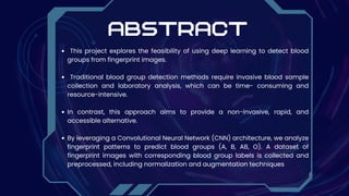 hemoscan presentation - blood group detection using finger print | PDF