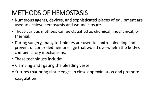 Hemostasis in surgery complete Techniques of hemostasis used during ...