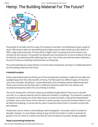 Hemp - Can You Build With It?