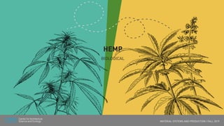 MATERIAL SYSTEMS AND PRODUCTION | FALL 2019
HEMP
BIOLOGICAL
 