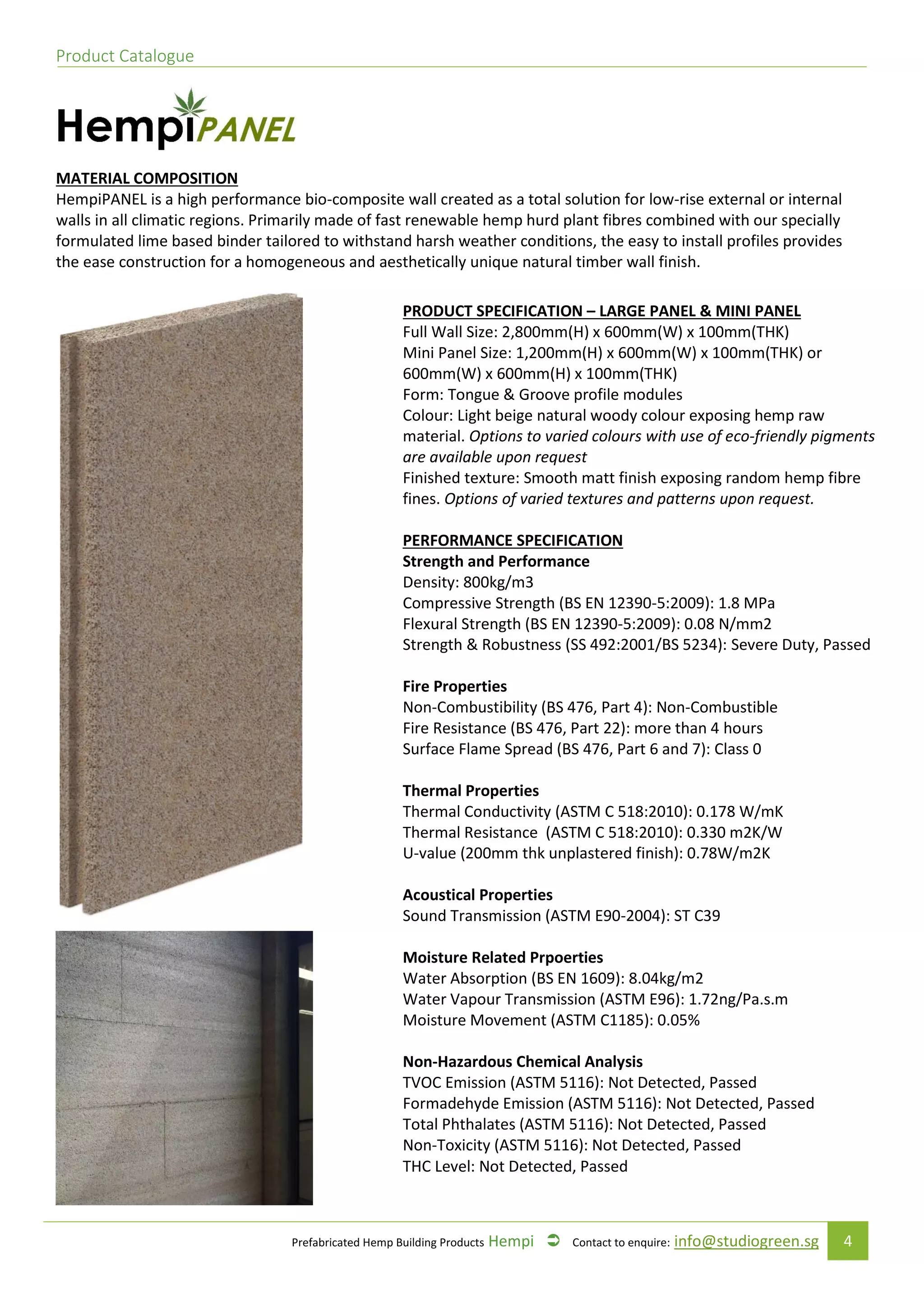 Hempcrete product catalogue 2017 studio green singapore PDF
