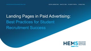 Landing Pages in Paid Advertising: Best Practices for Student 
