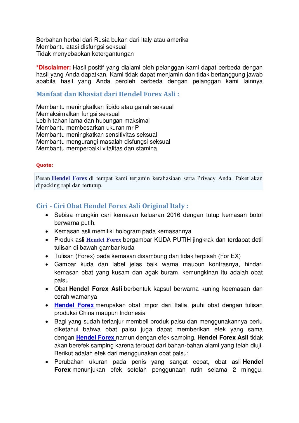 hendel forex asli italy