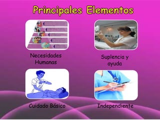 Necesidades
Humanas

Suplencia y
ayuda

Cuidado Básico

Independiente

 
