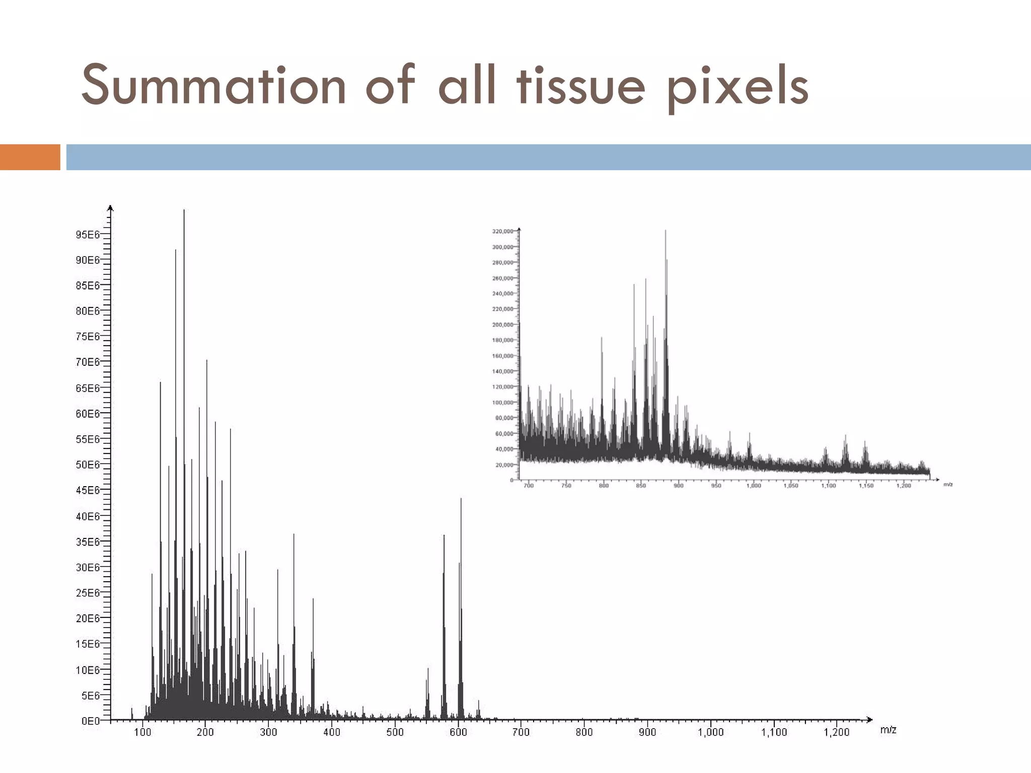 Summation of all tissue pixels
 