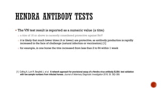 Hendra antibody tests