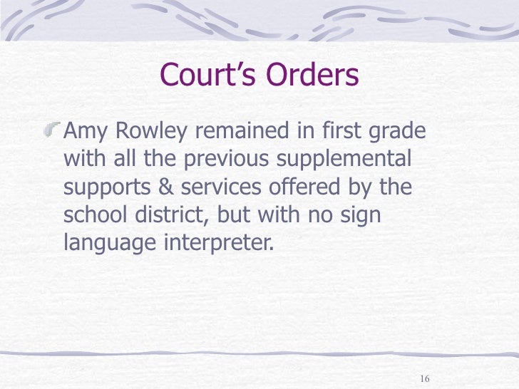 Hendrick hudson sd v. rowley 1982