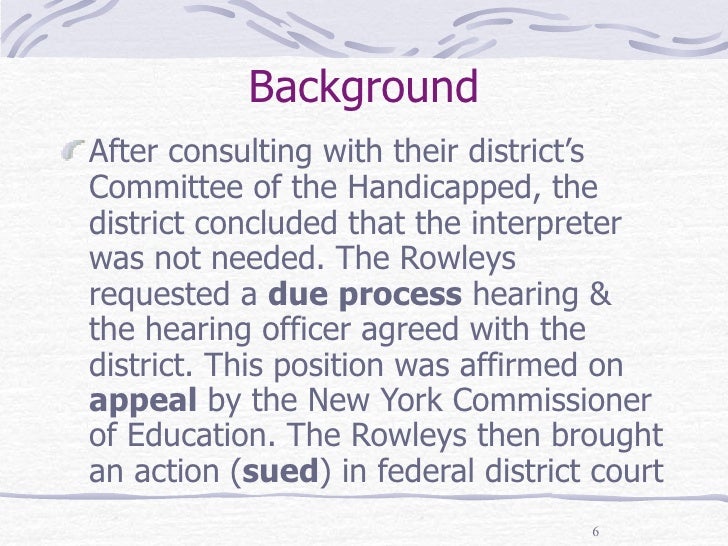 Hendrick hudson sd v. rowley 1982