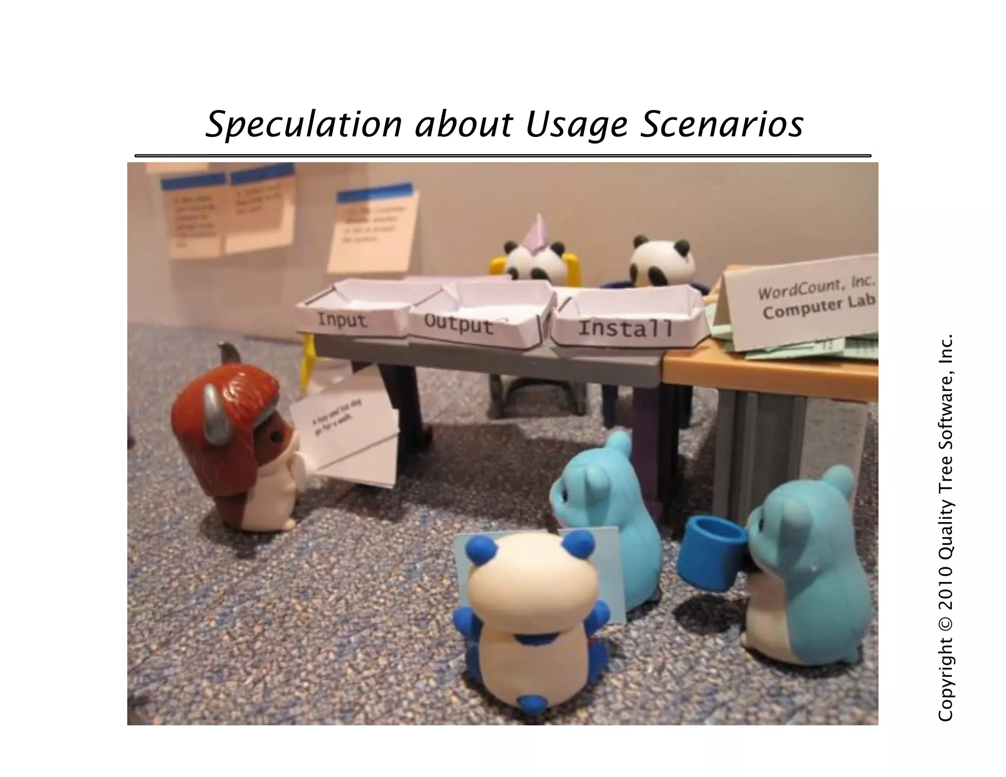 Speculation about Usage Scenarios




Copyright © 2010 Quality Tree Software, Inc.
 
