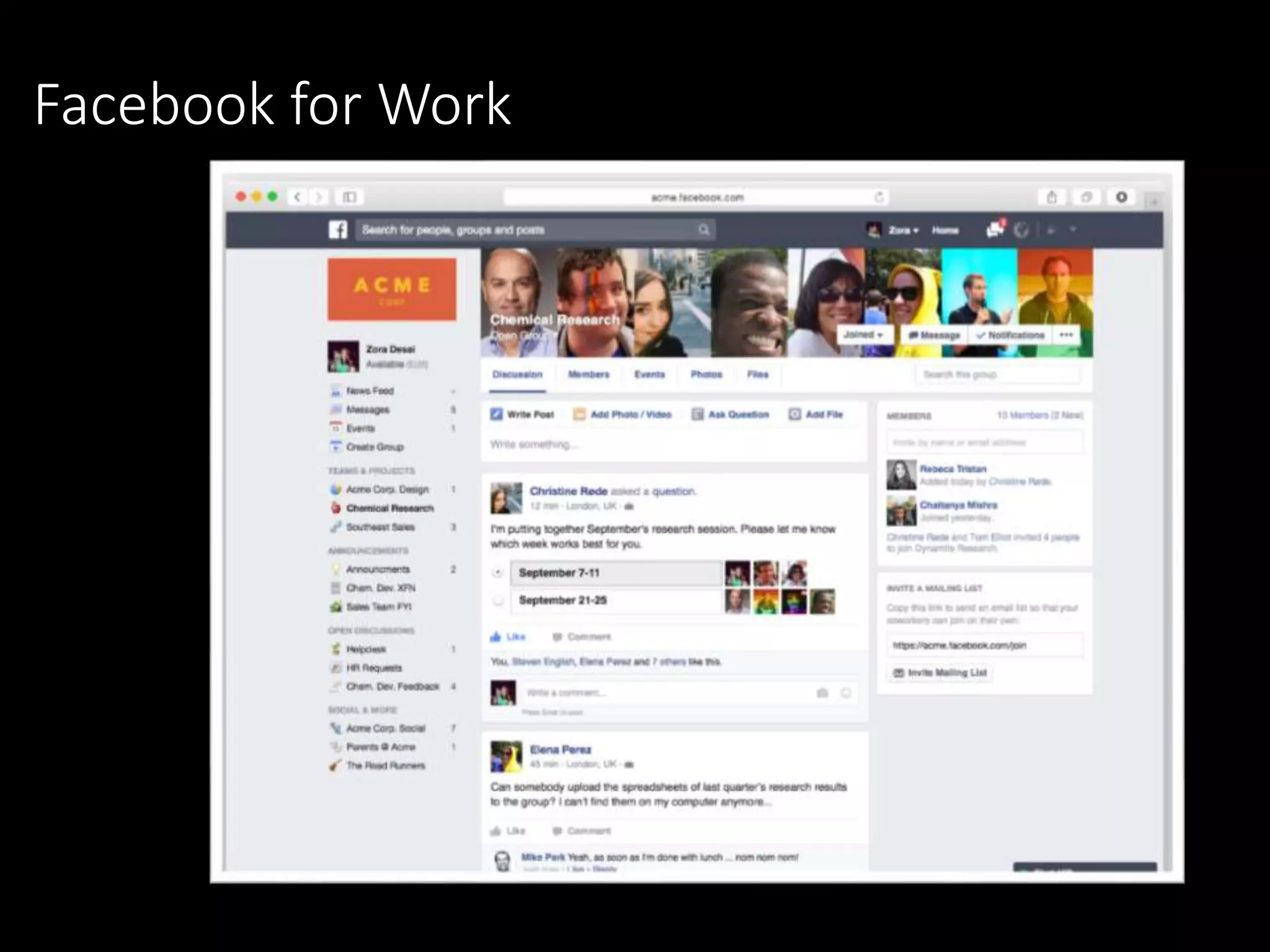 Facebook for Work
 