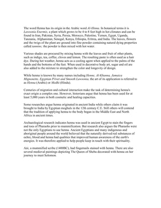 The History of Henna By Mrembo Spa, Zanzibar | PDF