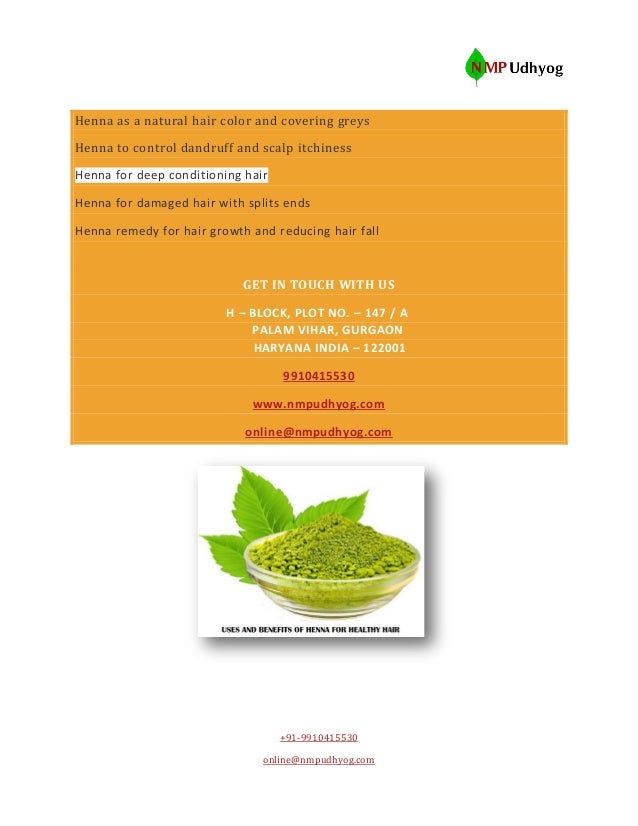 HENNA FOR HAIR GROWTH- NMP UDHYOG
