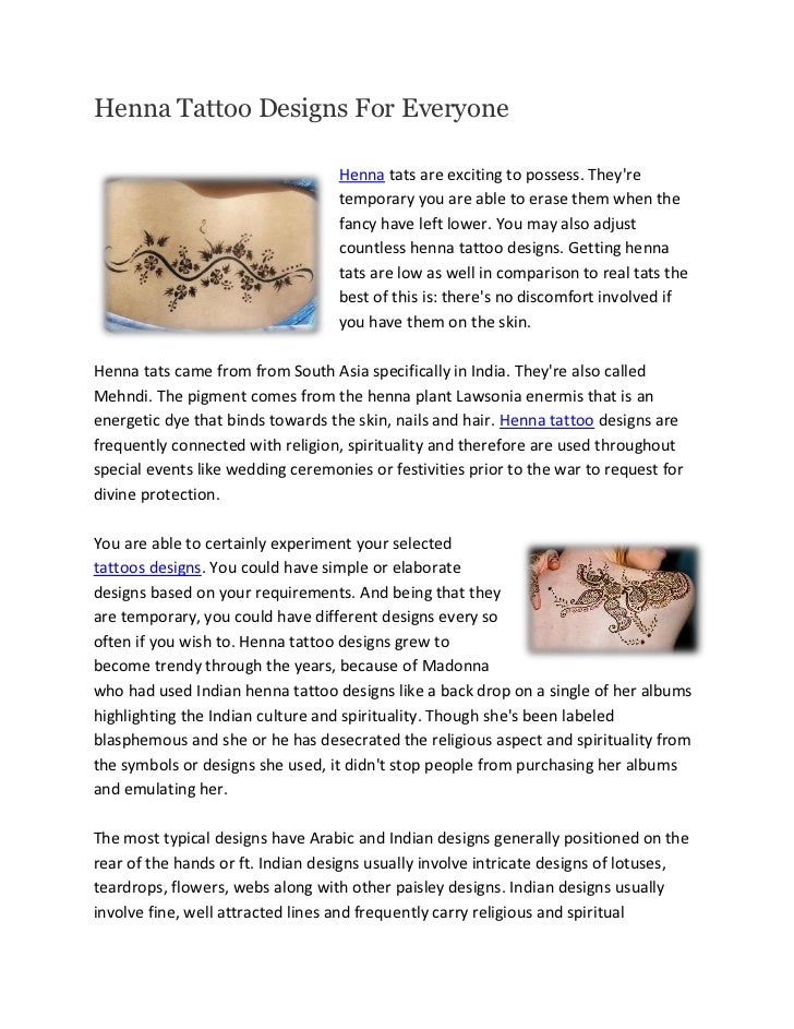 Henna tattoo designs for everyone