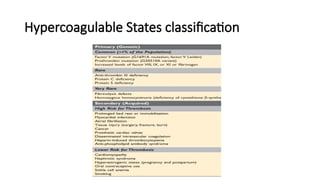 Hypercoagulable States classification
 