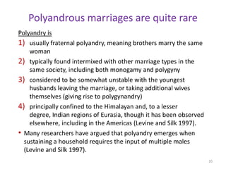 Polygyny, status, and wealthSmall-scale hunter-gatherers are polygynous, mildly.In all polygynous societies, a man’s social status, prestige, hunting skill, nobility, and wealth lead to more. More absolute wealth differences, more variations in wife numbers (if permitted).18Henrich, Aff #1, page 35