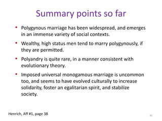 Into EuropeAs European kings gradually converted to Christianity the Church increasingly controlled their marriages, and thus their legitimate heirs (that is, they controlled who had rights to political power). Since the lower strata of these societies, who were rapidly adopting Christianity, were economically limited to monogamous marriage anyway, the main line of resistance came from the nobility. Once the nobility began to accept monogamous marriage (declining the harems of their peers elsewhere in the world), general monogamy and associated laws followed (Macdonald 1995). Historians argue that monogamous marriage in Europe meant that for the first time kings were subject to the same rules as peasants.28Henrich, Aff #1, page 38