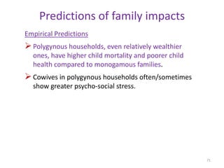 North AmericaFor those possessing contemporary Western values regarding gender equality it may be difficult to imagine how educated, modern North Americans could ever come to “compete” for women, or treat them as “resources” to be divided up.	In this setting, fathers often exchanged daughters in order to marry them…men wanted to marry off their daughter before they could decide to select from within their age cohort. By the 1990’s Second Ward fathers began to negotiate marital exchanges not for themselves but for a favorite son, or in some cases a grandson (p. 171).Within the First Ward, families also gave/give daughters as a kind of patronage to the prophet. Jankowiak writes:The prophet’s age does not restrict families from offering their daughters to him…the reason why fathers give their daughter to the prophet (often with a wife’s encouragement) are to gain prestige and to obtain material and spiritual benefits (p. 171). 65Henrich, Aff #2, page 9